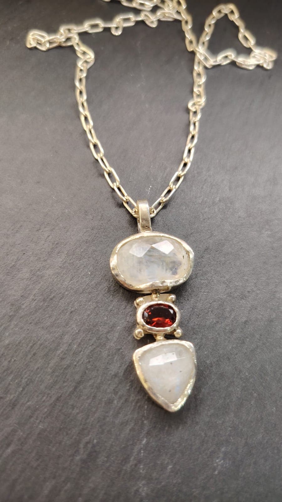 Collar de plata 950 con piedras naturales